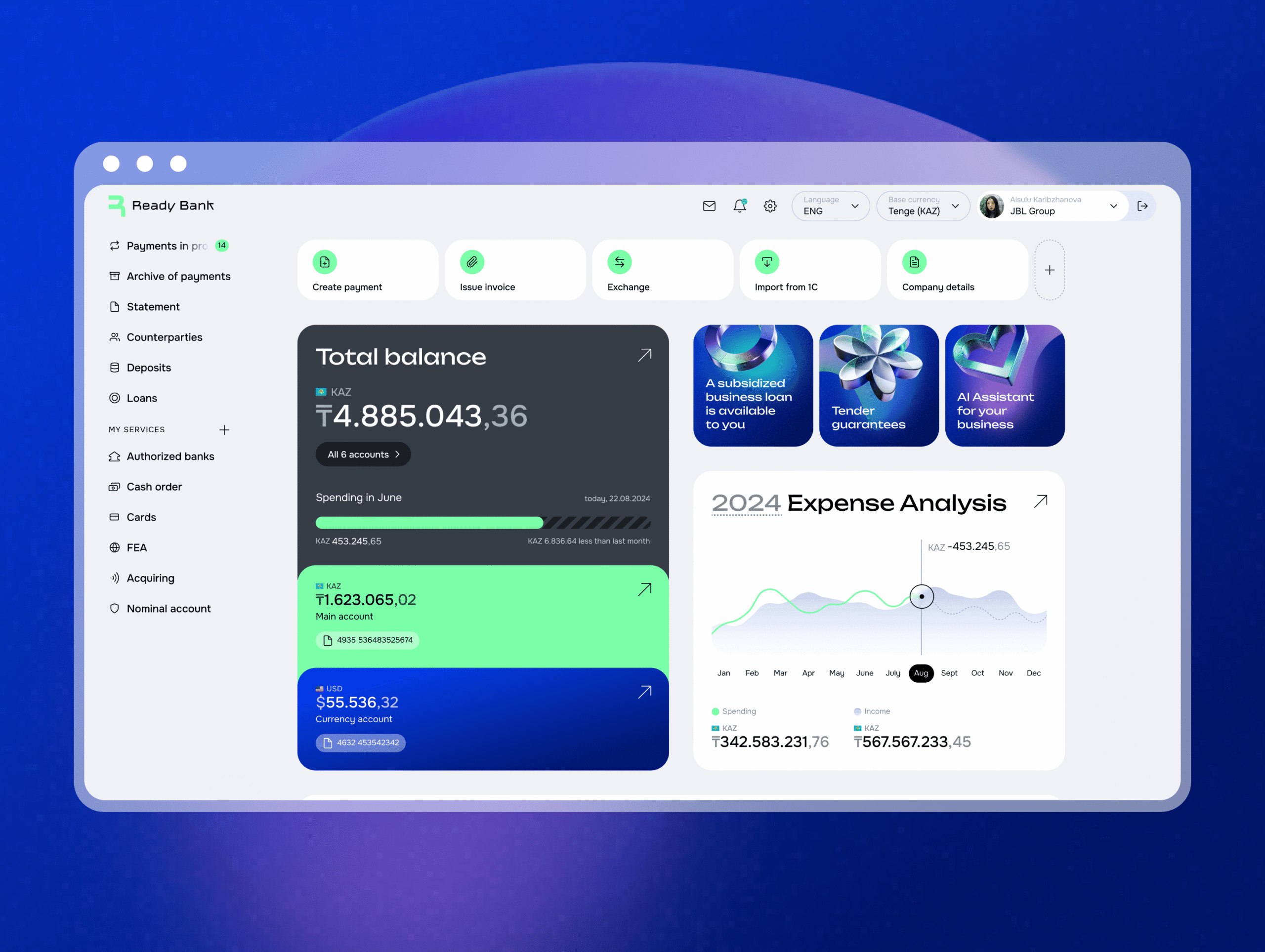 Ready Bank: Modern UI for a Digital Bank
